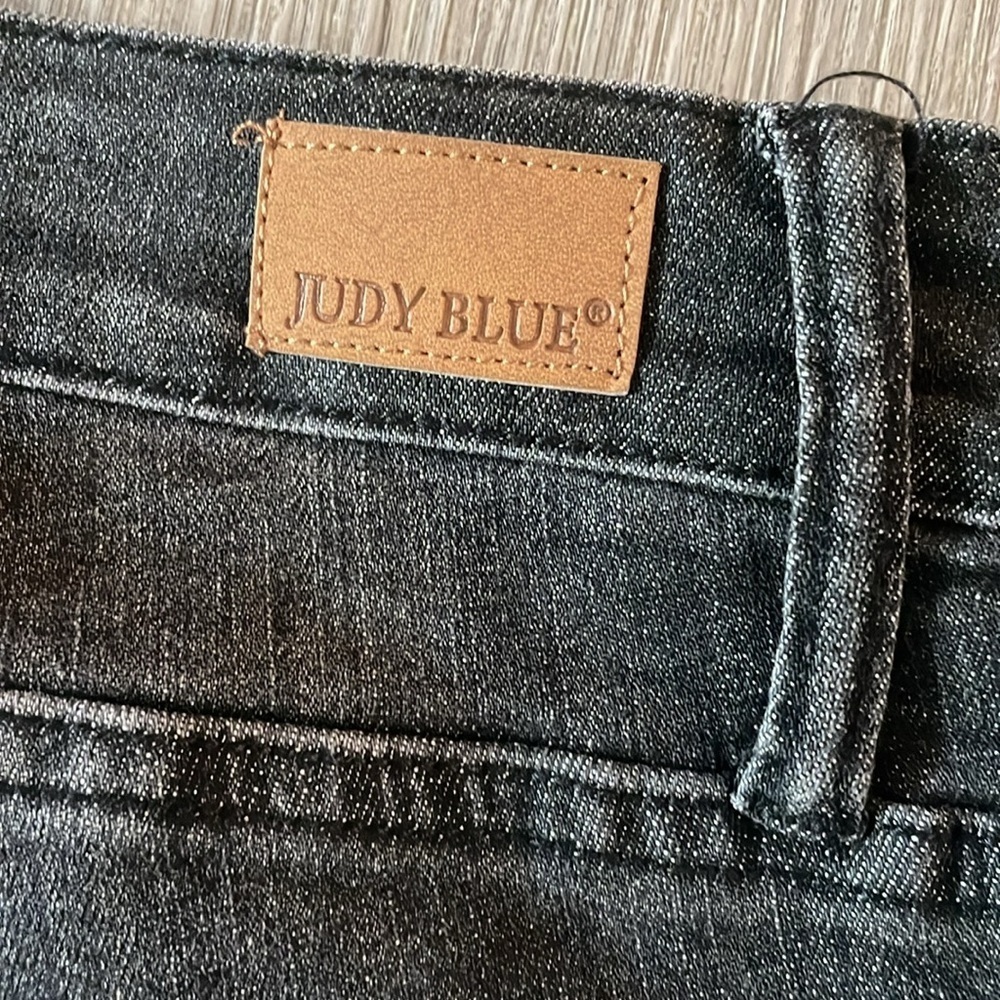 Judy Blue Skinny Fit Lite Black Distressed Jeans Size 24W - Picture 11 of 15